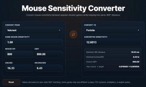Mouse Sensitivity converter tool on Shooting Games