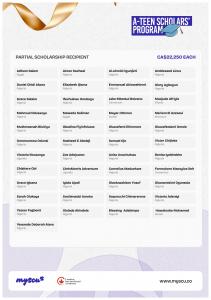 MySCU A-Teen Scholars' recipients