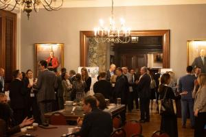 A crowd engaged in various discussions at the New York Bar Association for the annual Summit on PFAS Regulation, Compliance, and Litigation