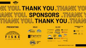 List of logos of all of the sponsors that are supporting Dome Fest West 2026.