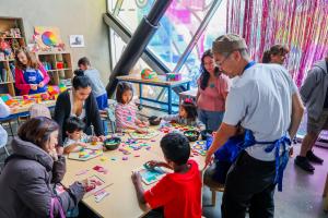 Families at the Math Room at New Children's Museum, San Diego