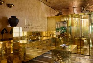 State-of-the-Art Gaggenau Kitchen Made of Polished Solid Brass