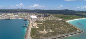 Drone shot of the St Croix coke dock peninsula