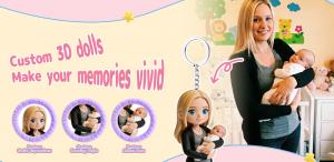 A highly detailed custom 3D resin figurine created by SnapFig, beautifully displayed next to the original 2D photograph it was modeled after