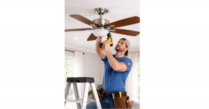 Ready Electric service truck parked in a Pasadena residential neighborhood, zip code 91105.