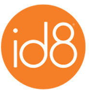 id8 logo with orange background