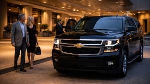 San Diego to Palm Springs black car service SUV picking up passengers with professional chauffeur