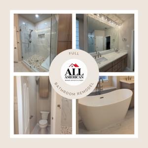 Stylishly full bathroom remodel by All American Home Renovators with modern decor, efficient storage solutions, and a relaxing atmosphere