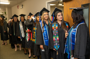 Galen College of Nursing graduates line up to receive their degrees.