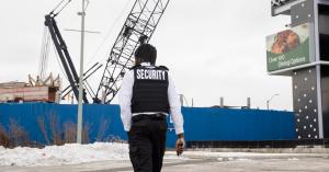G Force Security mobile patrol vehicle securing construction site with active surveillance and theft prevention in Canada