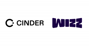 Cinder and Wizz App logos displayed side by side on a white background.