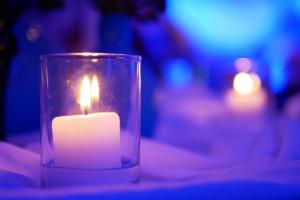 photo of a small lite votive candle