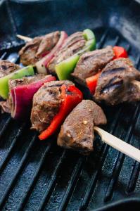 Grilled steak kabobs prepared by Chef Serge Krikorian of Vibrant Occasions Catering during a recent segment on THV11’s The Vine.