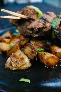 Mediterranean crispy grilled potatoes with spicy garlic tomato sauce prepared by Chef Serge Krikorian of Vibrant Occasions Catering during a recent segment on THV11’s The Vine.