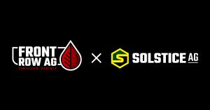 Logos of Front Row Ag LLC and Solstice Agriculture LLC announcing merger