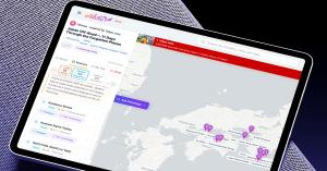 Walvee AI travel planning platform on tablet showing trip details and itinerary view