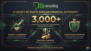 JTB Consulting infographic showing 3,000+ completed business plans across South Africa with 80% funding approval rate and market leadership credentials