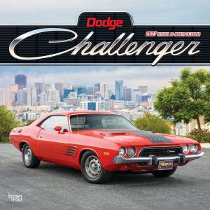 This is the cover image of the BrownTrout Officially Licensed 2027 Dodge Challenger Square Wall Calendar.