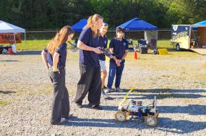 The Gould team prepares for their first excursion at the 2026 Rover Challenge.