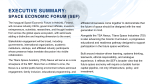 Space Economic Forum - Exec Summary 1