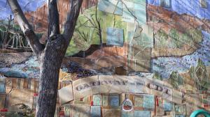 A Continental Divide Trail-themed mural in Silver City, NM.