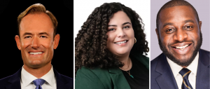 Three headshots of new board members: John Keisler of Sunstone Management, Jennifer Quevedo of CCRC, and OC Isaac of TruFund