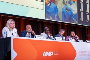 Distinguished physicians participate in a panel discussion at the Amputation Prevention Symposium.