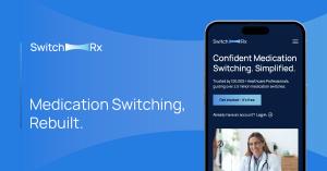 SwitchRx website with title: Confident Medication Switching. Simplified.