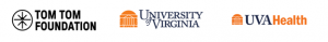 Logos for Tom Tom Foundation, the University of Virginia, and UVA Health