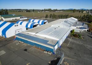 A drone photo of Janicki's Mount Vernon, Washington facility