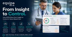 Healthcare professionals using a digital dashboard to monitor patient risk and coordinate care in real time with Equipo platform