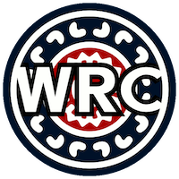 WRC Navy logo resembling a 1-dot with WRC letters in the middle in white