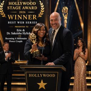 Eric & Dr. Sakeisha recieve Hollywood Stage Script Film Award 2026!