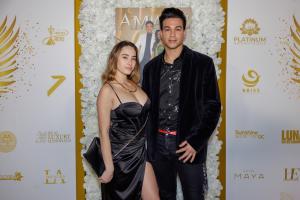 Ray Diaz At Amare's Magazine's People Of Impact Cover Release Celebration With His Partner Hannah Leworthy For Oscar De La Hoya and Mario Lopez