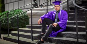 high school senior portrait photography session with modern fashion style lighting