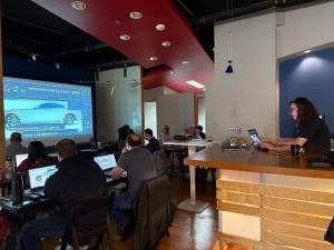 Large group being training on how to use Alias design software