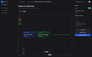 A screen capture of Bolt, showing the node-graph interface for Bolt automations