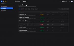 A screen capture of Bolt, showing the recent history of Bolt Automations that have been performed.