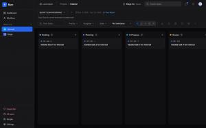 BigBlueBam Screen capture of the BAM Kanban Board