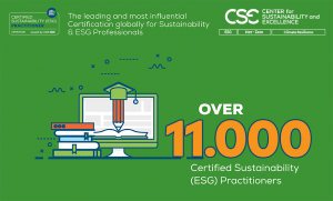 over 11,000 certified sustainability ESG practitioners trained by CSE with focus on global certification and professional development