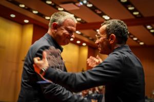 Erel Margalit, Founder and Executive Chairman of JVP at Frankfurt Mayor Mike Joseph at the PwC Experience Center in Frankfurt