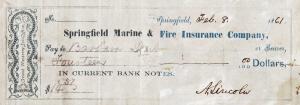 Abraham Lincoln signed partial check, dated February 8, 1861 from Springfield, Illinois, just two days before he left for Washington, D.C. and the presidency. Estimate: $9,000-$12,000