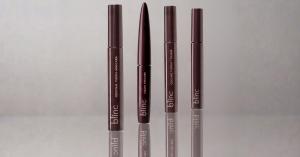 blinc Tubing™ makeup products including mascara, eyeliner, and primer in a premium brand image