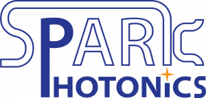 Spark Photonics' logo in blue stylized font