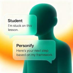 Professional's AI clone answering a student question using their own framework via Personify