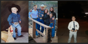 River Hammett as a child, with his family, and as a young adult volunteering as a missionary