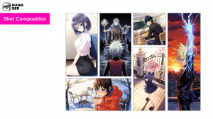 The creative workflow and HANASEE-image-1.0 work together to produce optimal compositions tailored to panel size and camera angle.