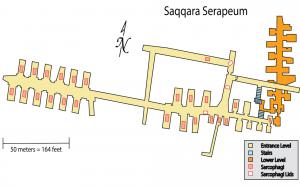 Artist's rendering of interior layout of Serapeum at Saqqara