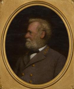 Robert E. Lee will make multiple appearances in the sale. This oil on canvas Portrait of Robert E. Lee, done in 1898 by Nicola Marschall (Ala., 1829-1917), is estimated to hit $4,000-$6,000.