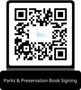 QR code linking to RSVP page for Doreen McGunagle book signing and artist event in Tequesta Florida
